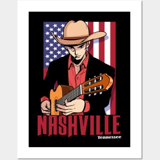 Nashville Tennessee Country Music Lover Guitarist Posters and Art